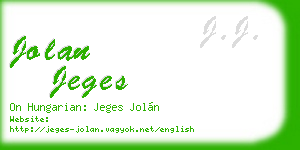 jolan jeges business card